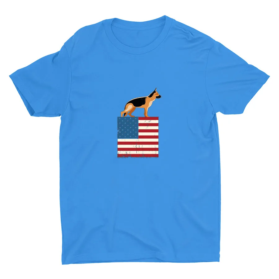 Patriotic German Shepherd Cotton Tee