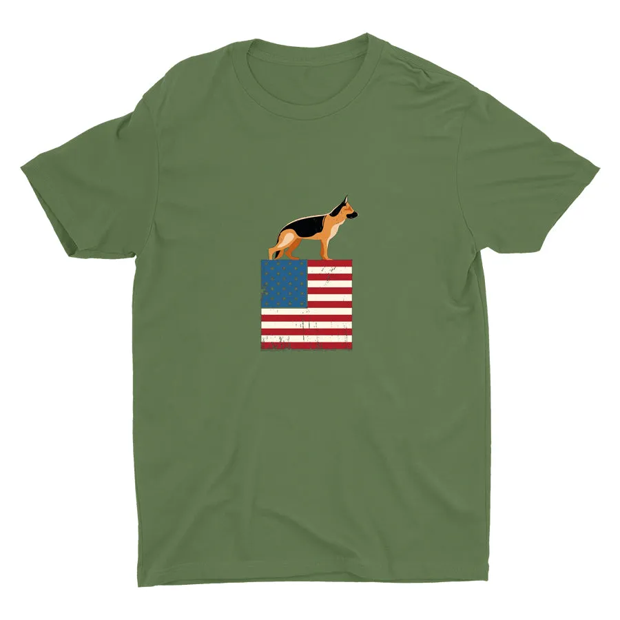 Patriotic German Shepherd Cotton Tee