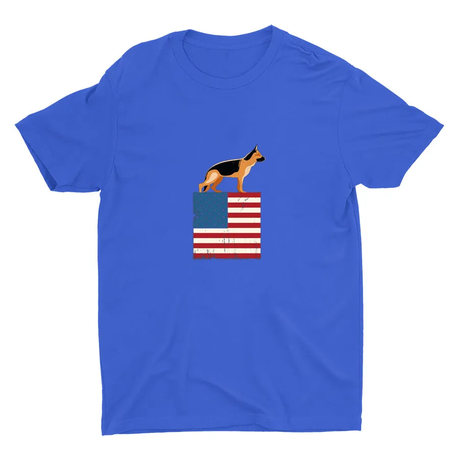 Patriotic German Shepherd Cotton Tee