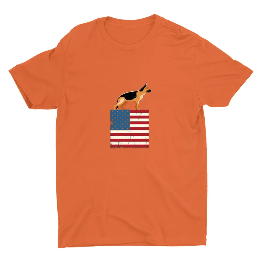 Patriotic German Shepherd Cotton Tee
