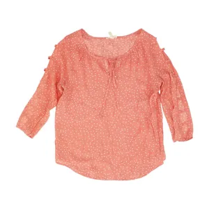 Pink Polka Dot Long Sleeve Blouse