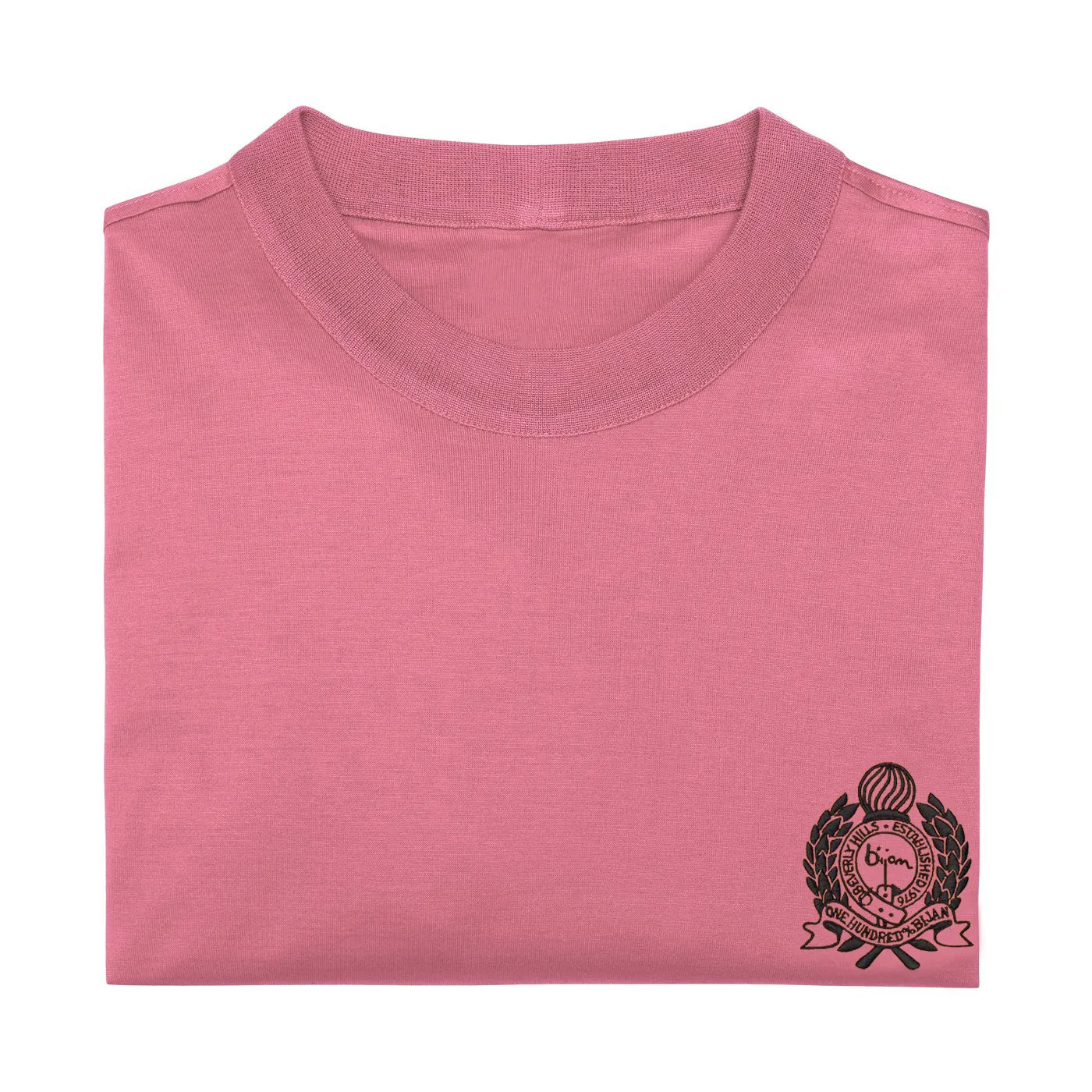 Pink with Black Crest Short Sleeve T-Shirt