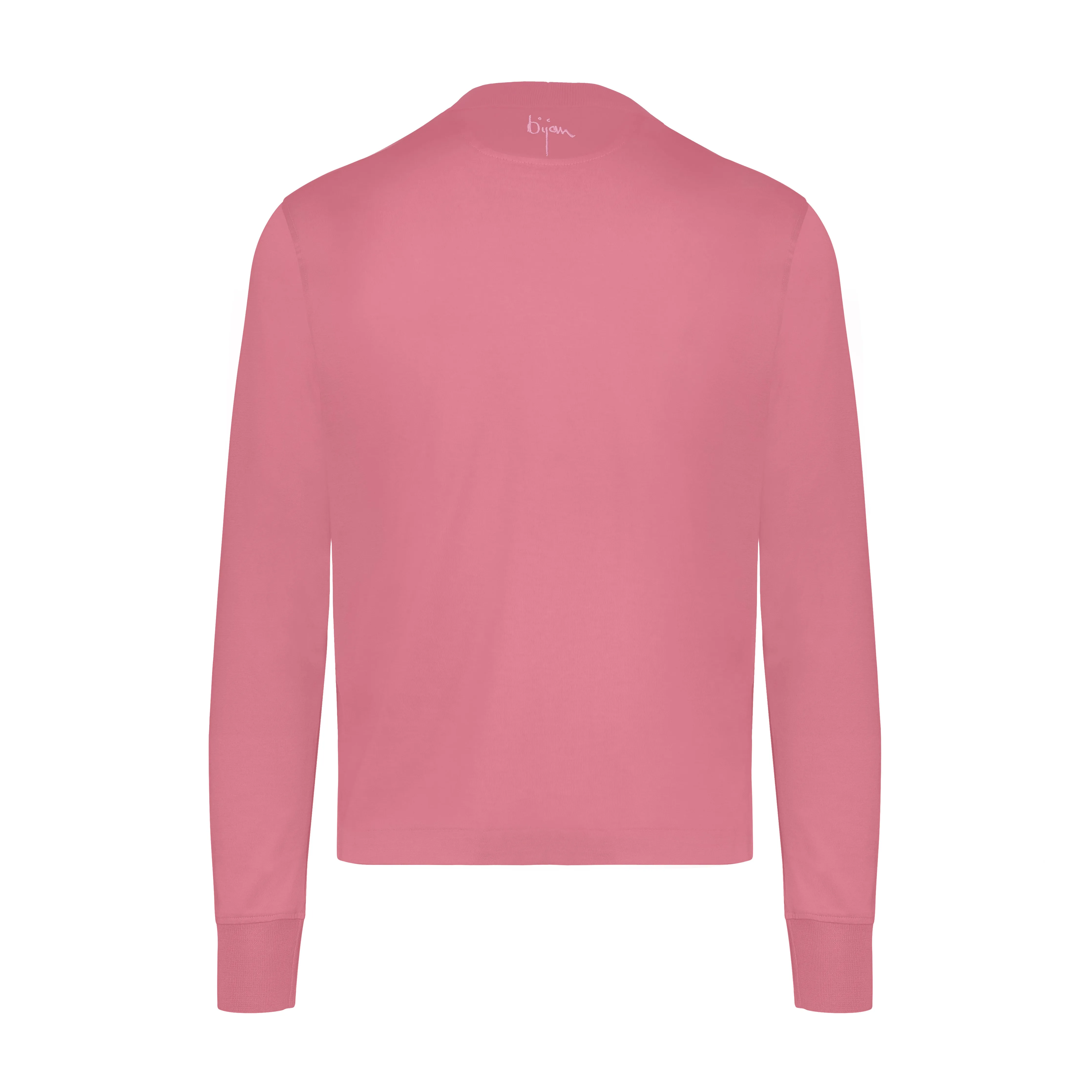 Pink with Pink Crest Long Sleeve T-Shirt