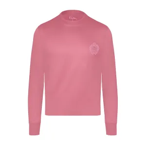 Pink with Pink Crest Long Sleeve T-Shirt