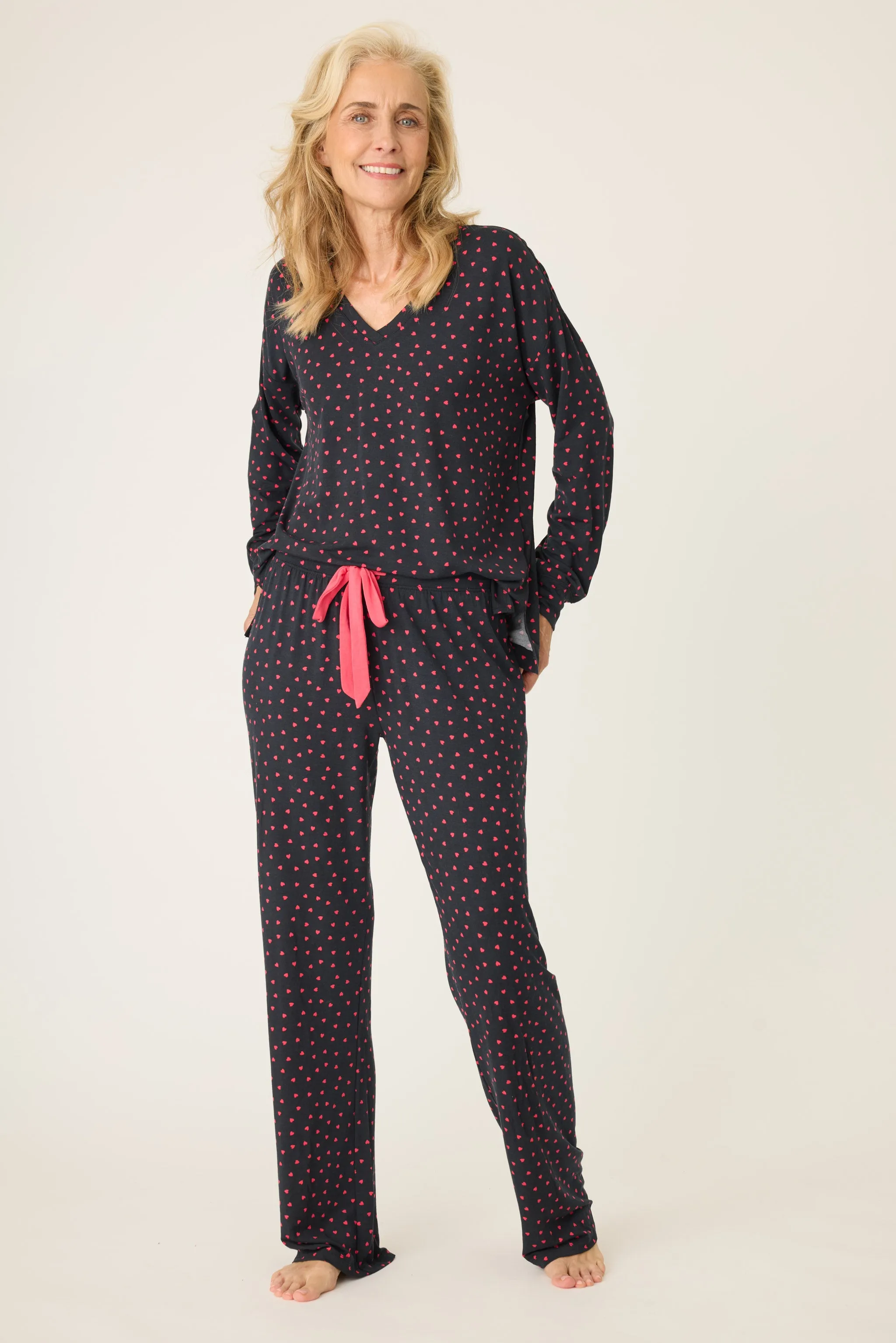 PJ Salvage Sweet Dreams Heart Print Modal PJ Set