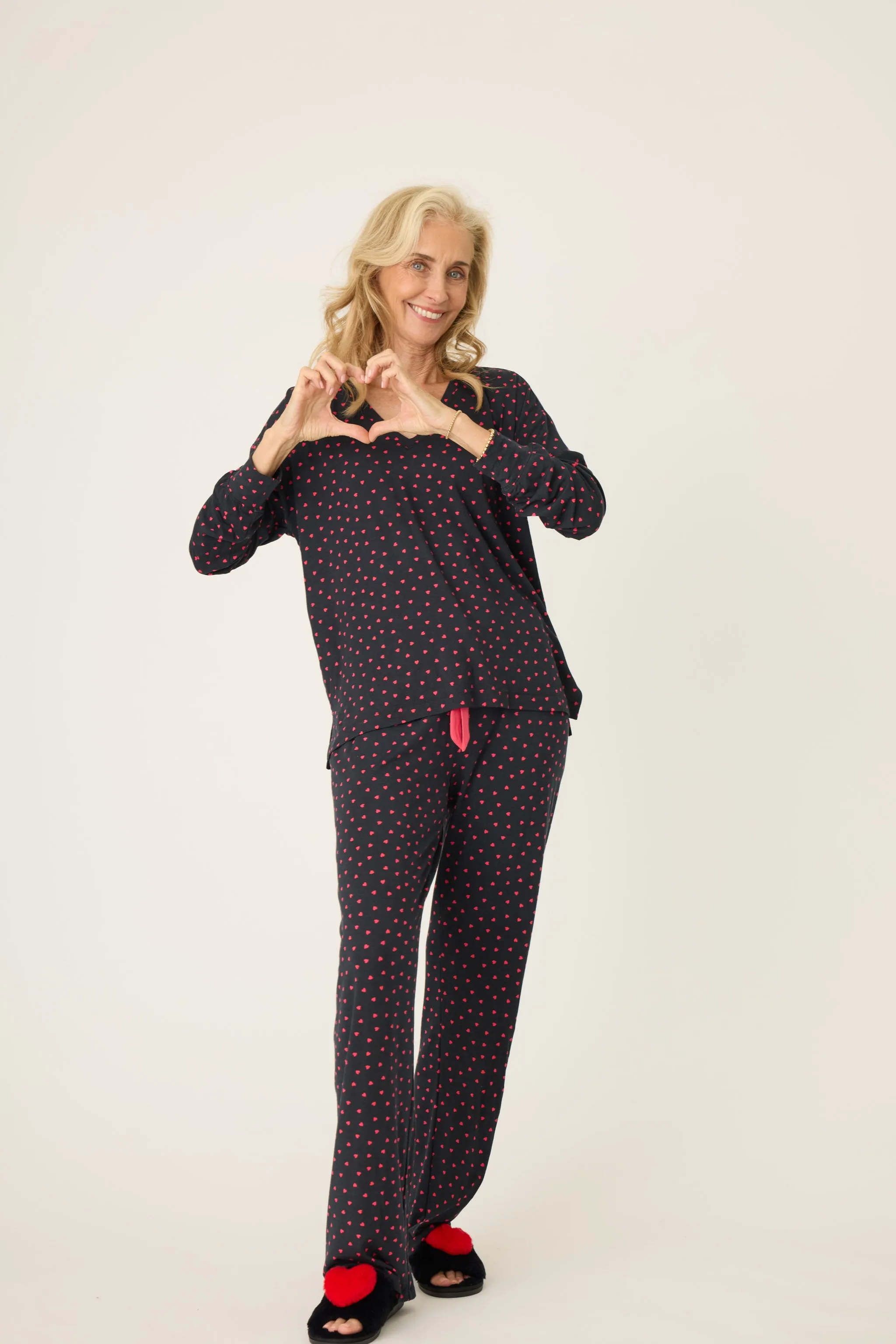 PJ Salvage Sweet Dreams Heart Print Modal PJ Set