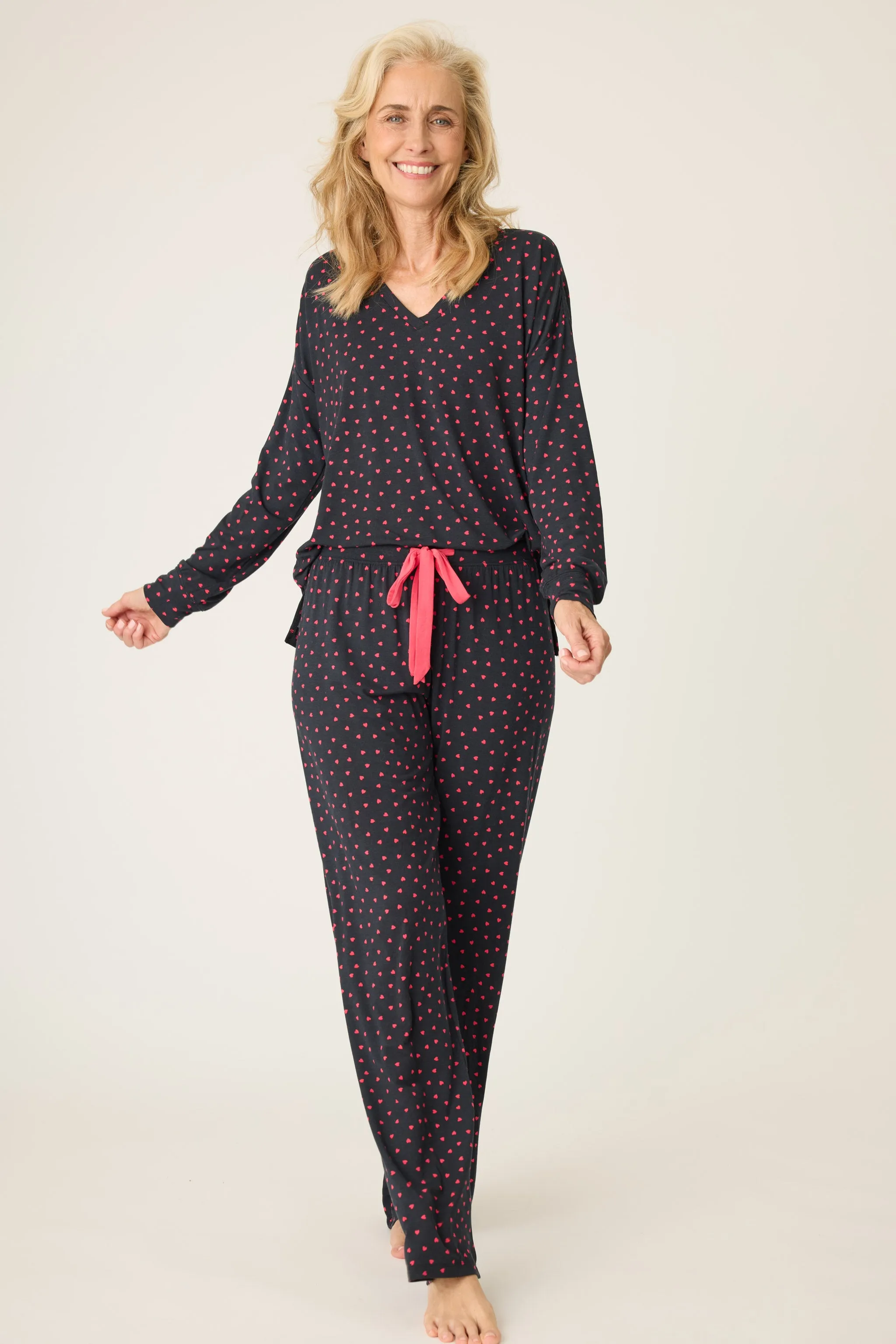 PJ Salvage Sweet Dreams Heart Print Modal PJ Set