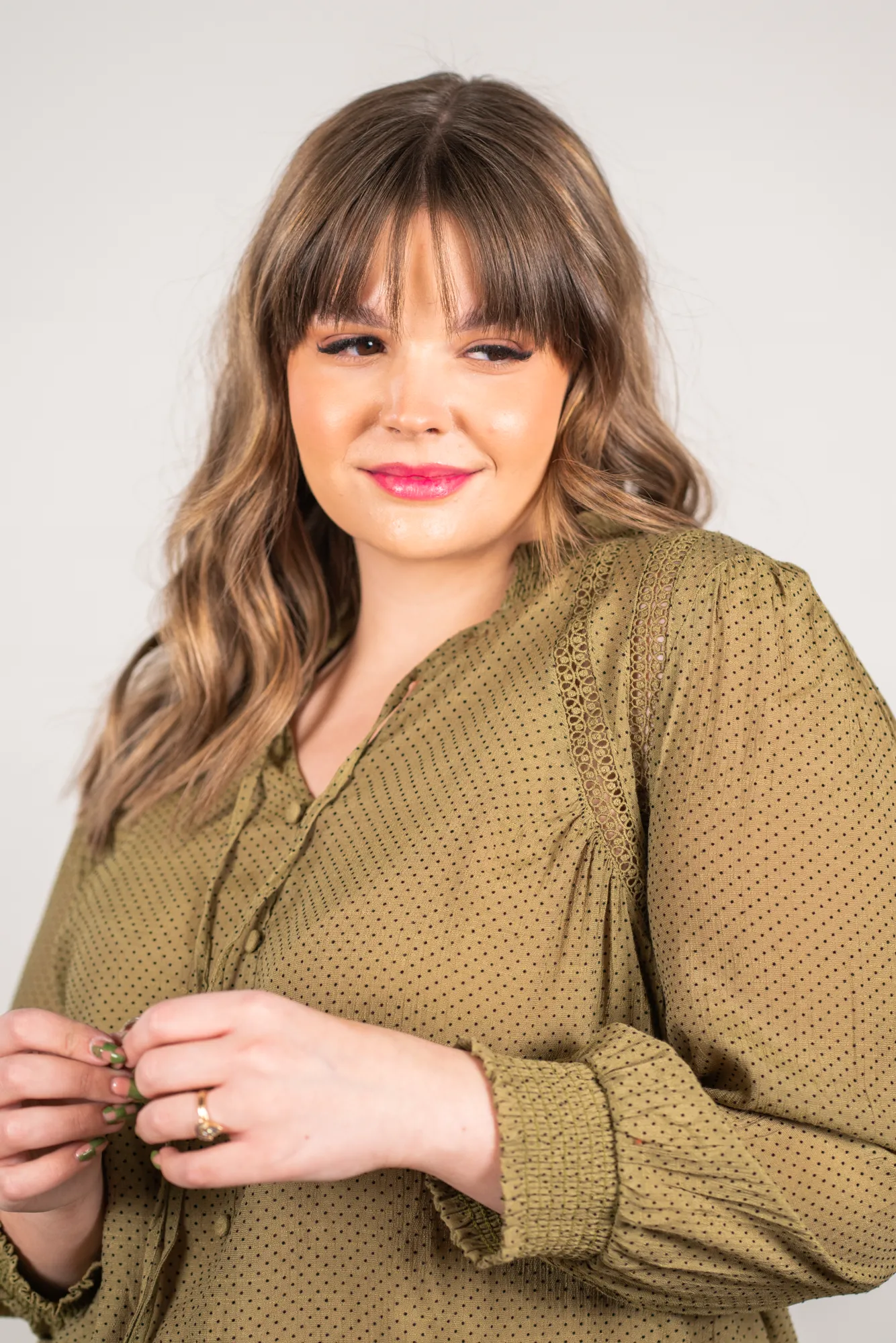 Plus Size Polka Dotted Blouse | Top