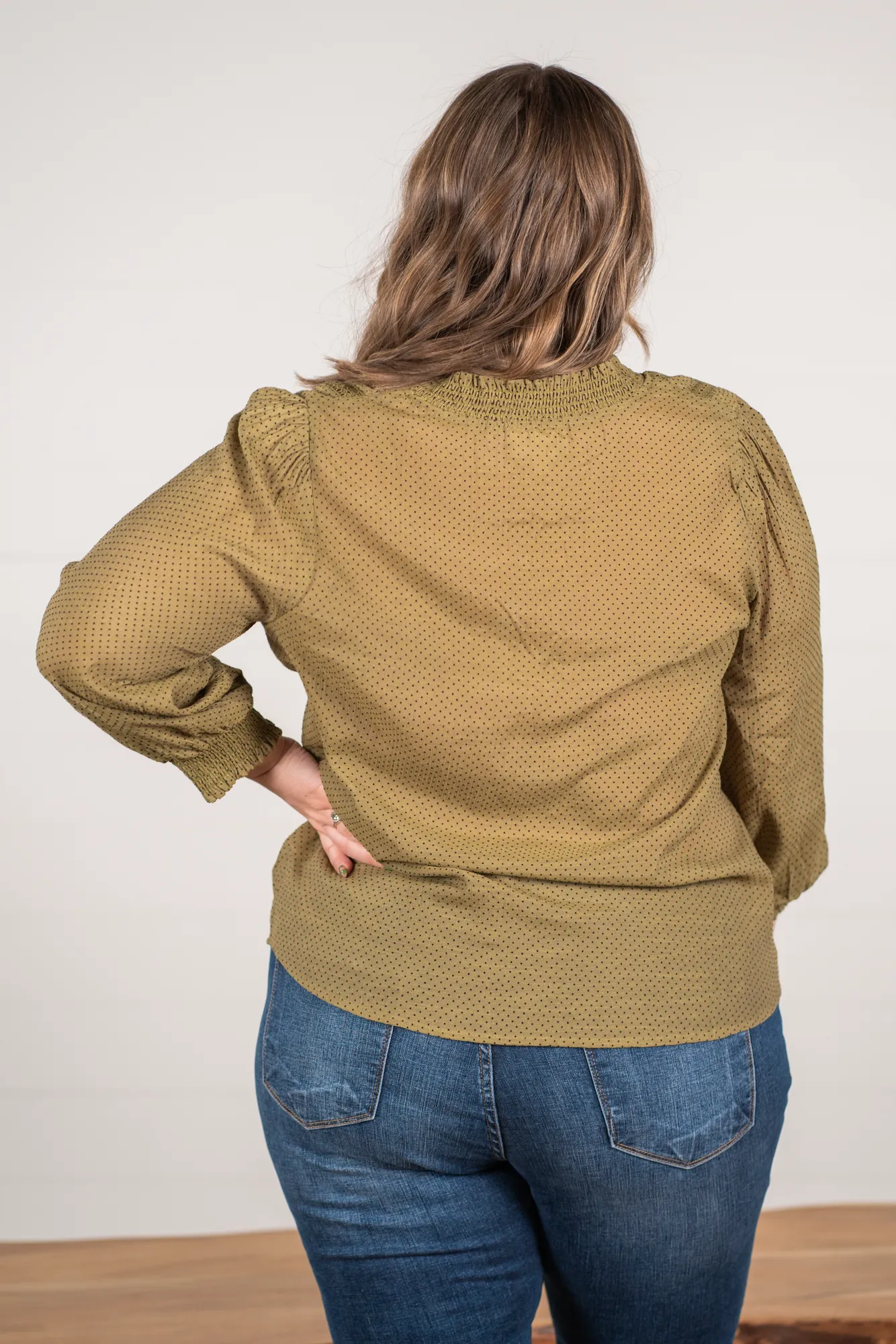 Plus Size Polka Dotted Blouse | Top