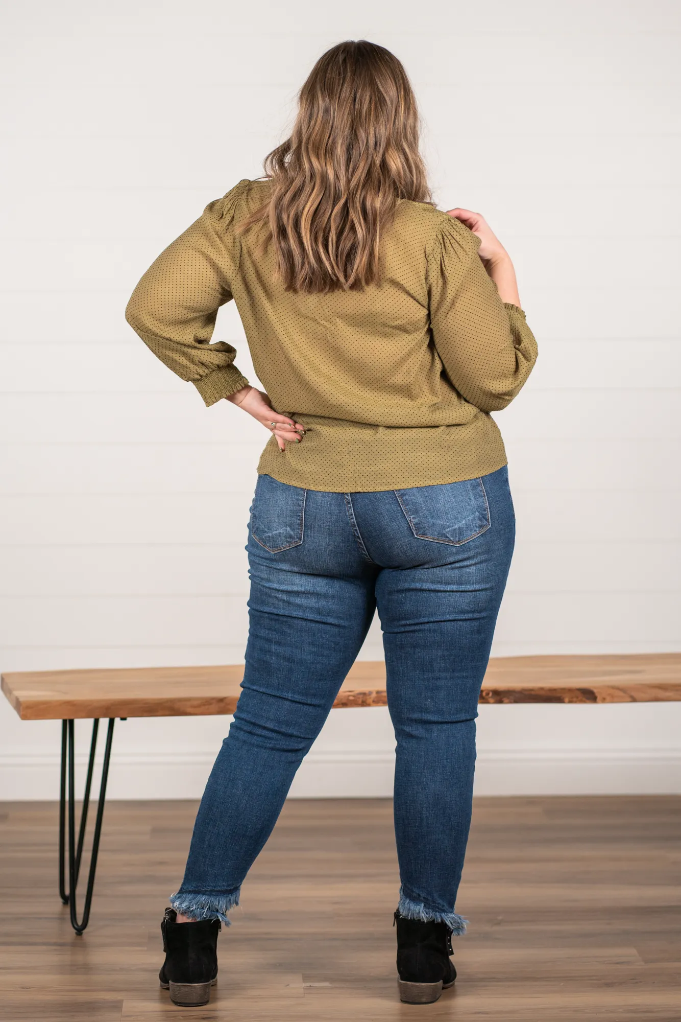 Plus Size Polka Dotted Blouse | Top