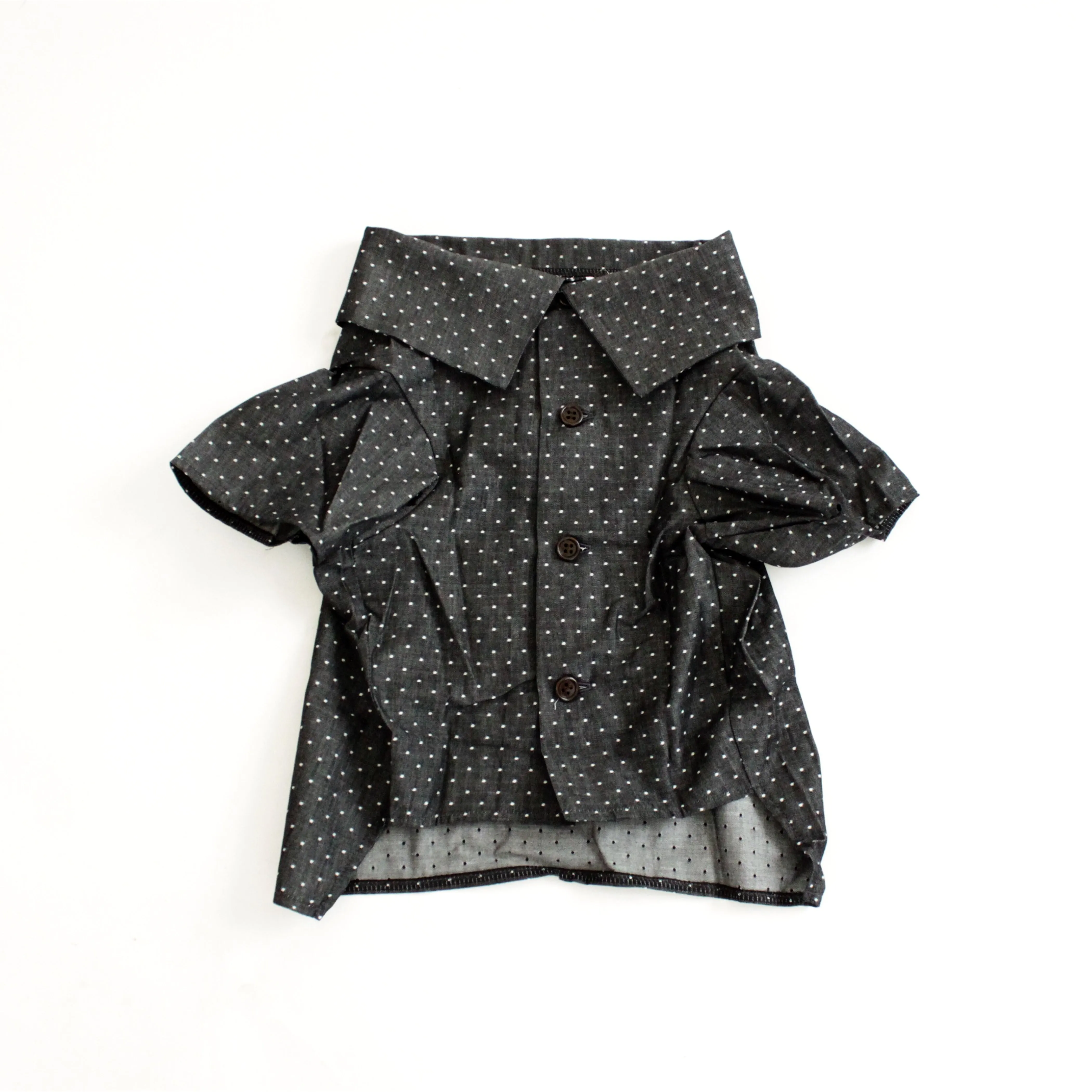 Polka Dot Chambray Button Down Shirt
