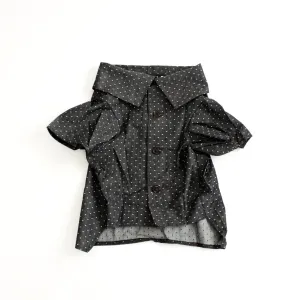 Polka Dot Chambray Button Down Shirt