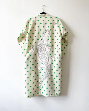 Polka Dot Linen Alligator Caftan