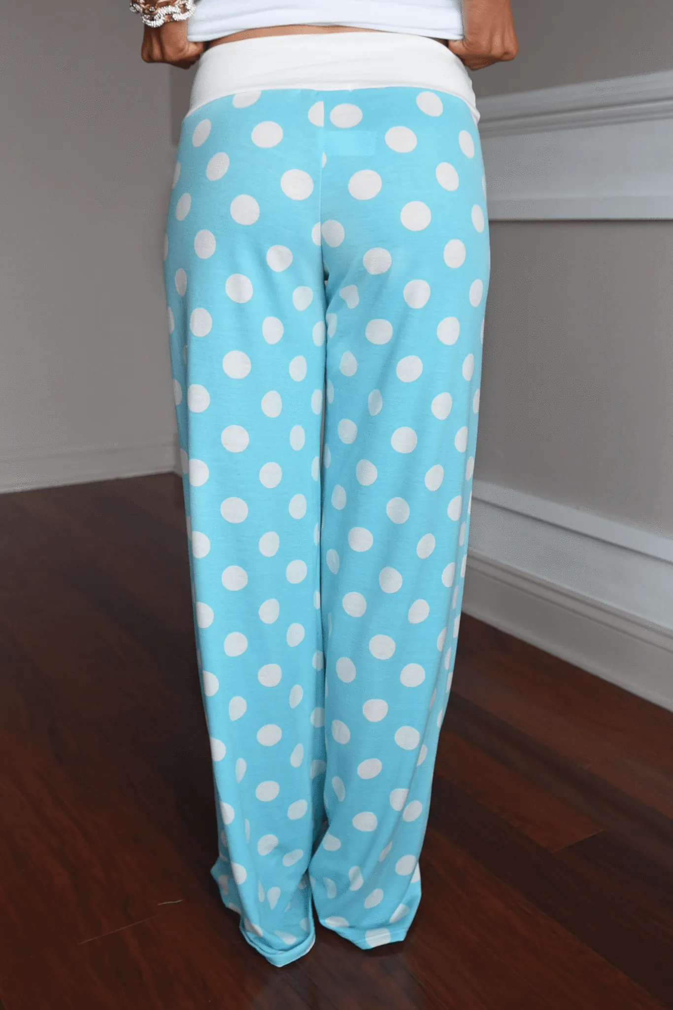 Polka Dot Lounge Pants ~ Light Blue