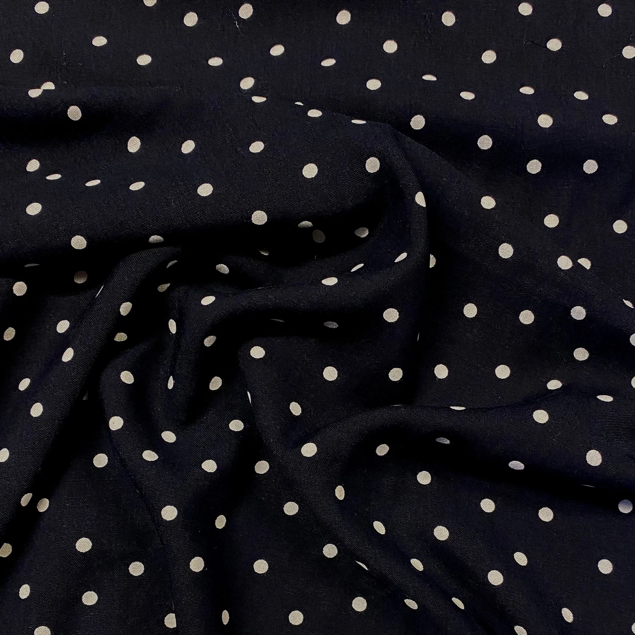 Polka Dot Viscose - Midnight