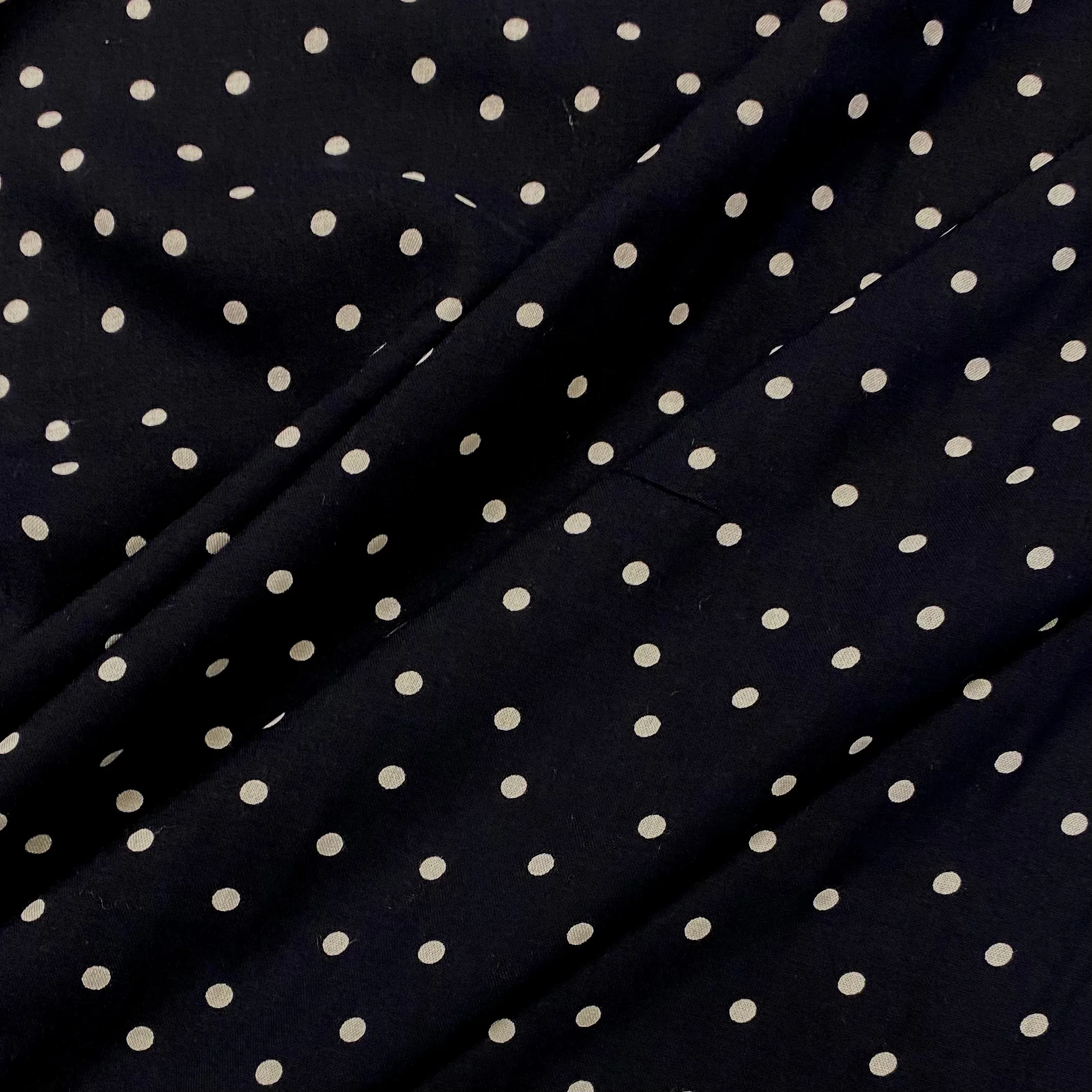 Polka Dot Viscose - Midnight