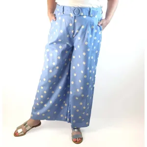 Princess Highway blue polka dot pants size 18