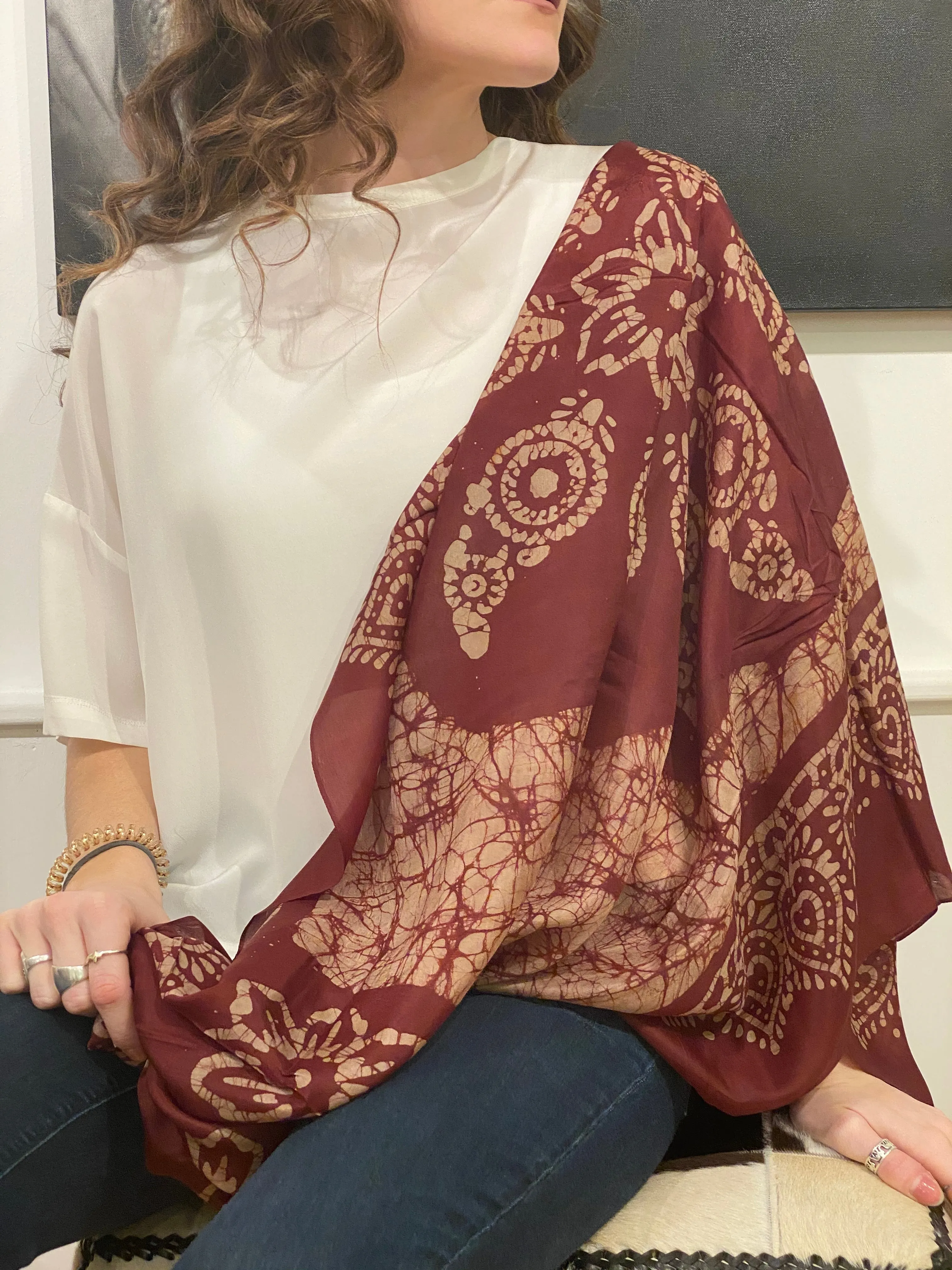 PRINTED FINE SILK SCARF