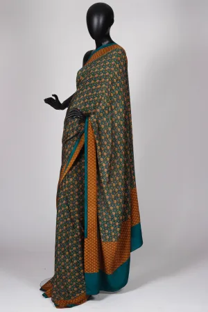 Printed silk crepe saree