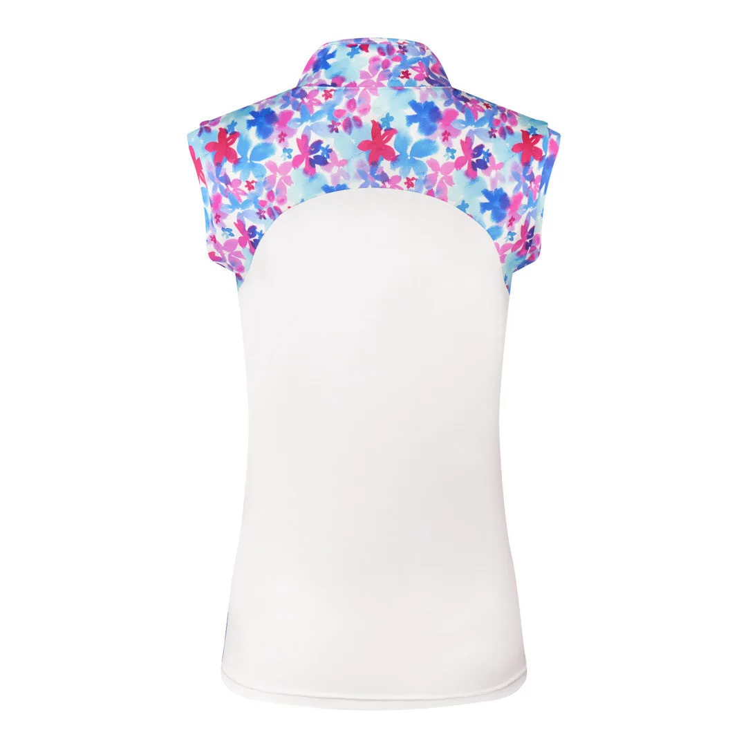 Pure Golf Spirit Sleeveless Golf Polo Shirt - Watercolour Daydream