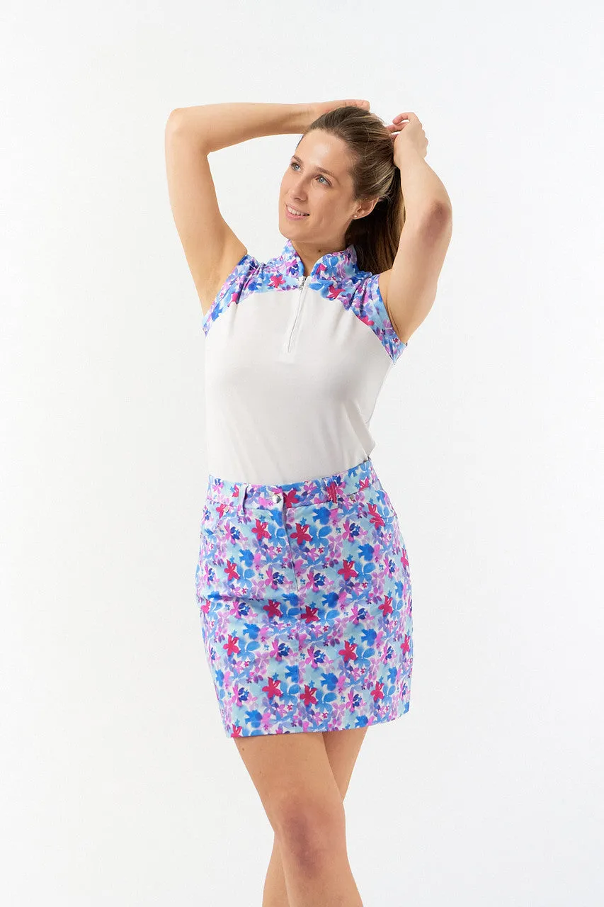 Pure Golf Spirit Sleeveless Golf Polo Shirt - Watercolour Daydream