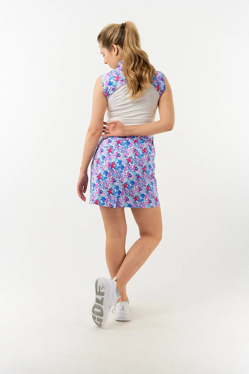 Pure Golf Spirit Sleeveless Golf Polo Shirt - Watercolour Daydream