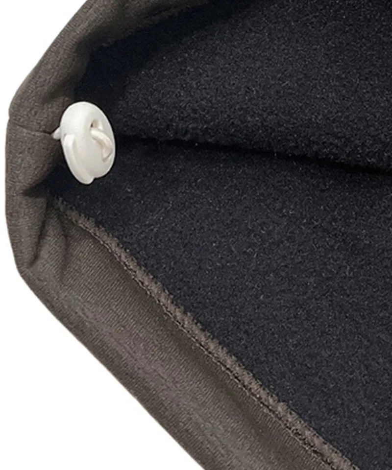 Q.C PLAY: Spandex Ribbed Pocket String Zip-Up  T-Shirt - Brown