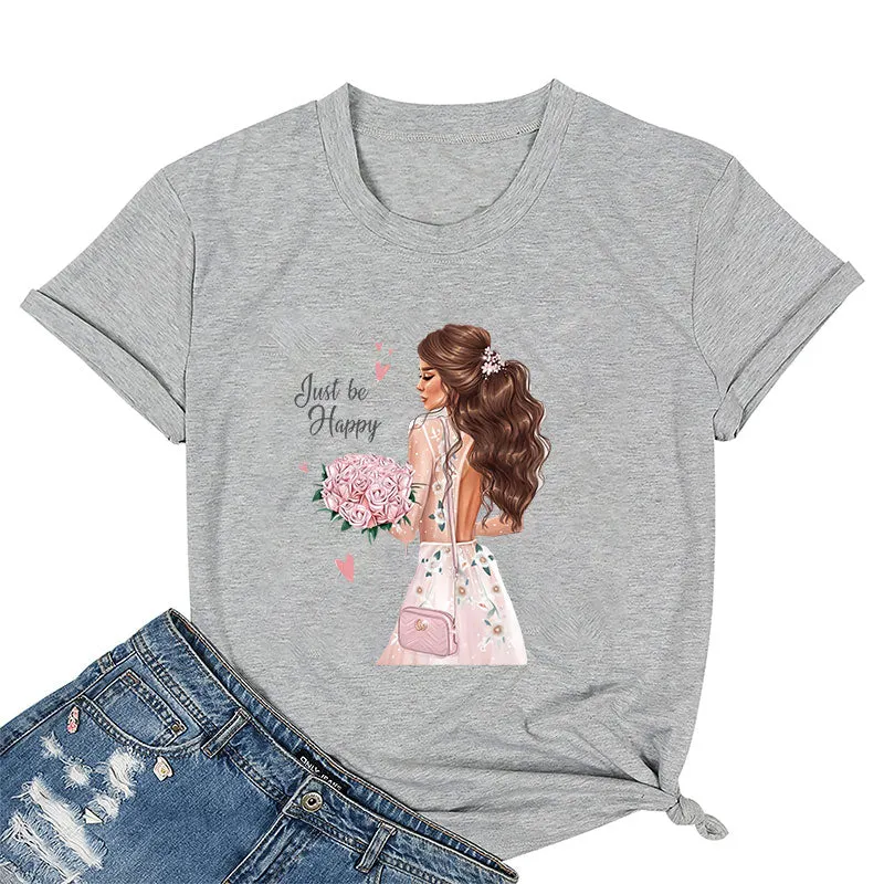 "Just Be Happy" Cotton Tee