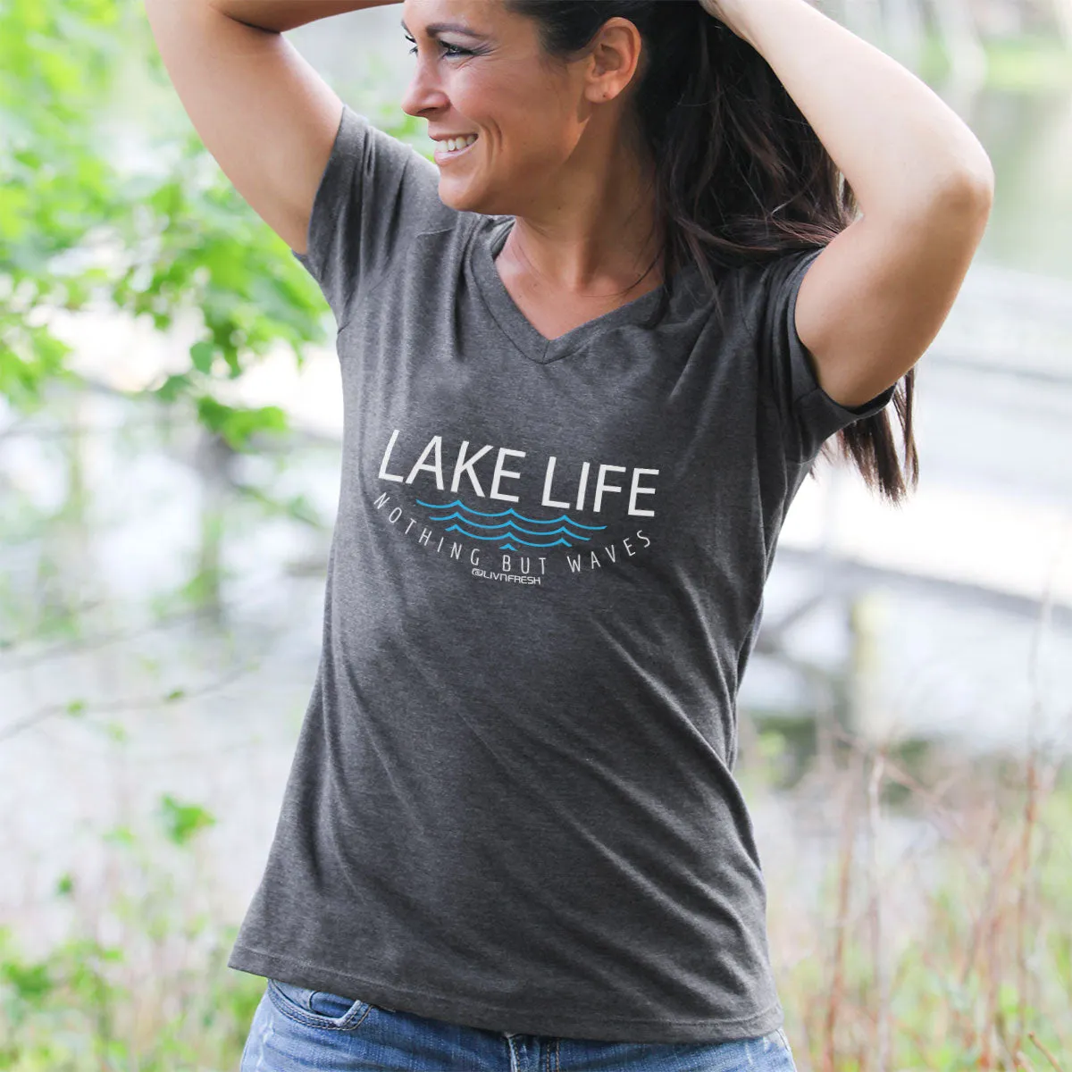 "Lake Life WAVES" Women's V-Neck