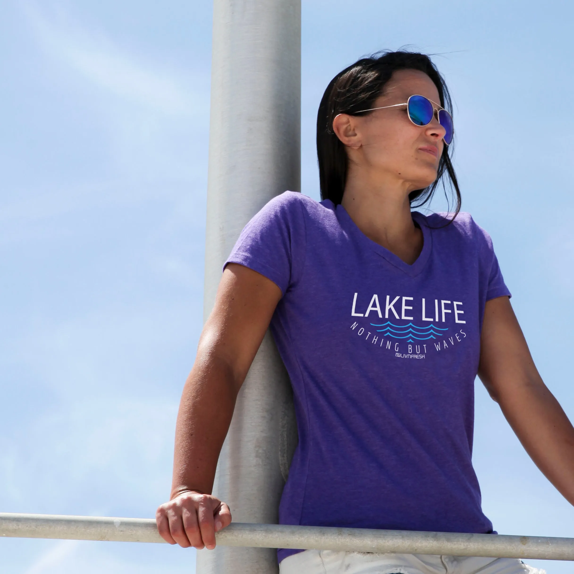 "Lake Life WAVES" Women's V-Neck