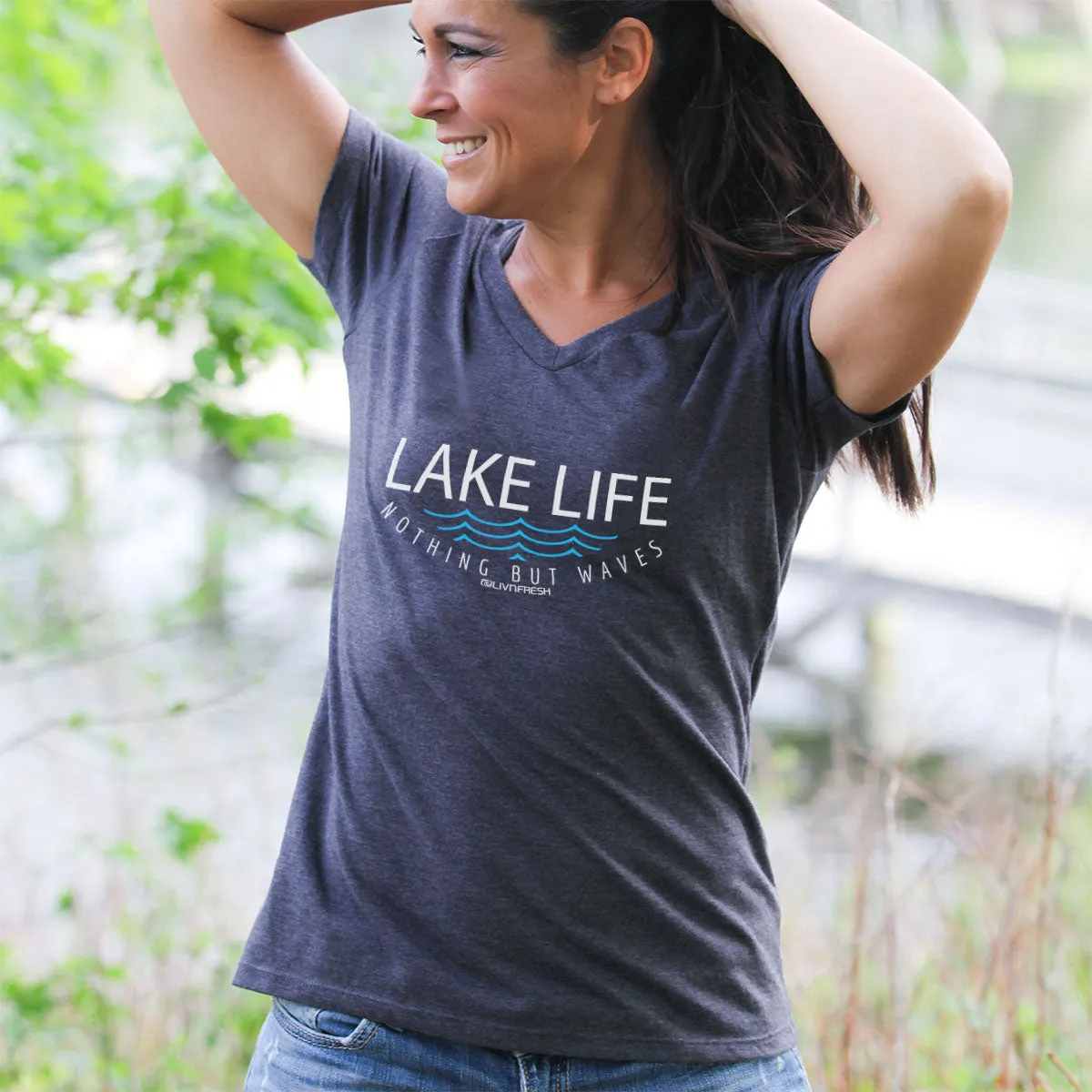 "Lake Life WAVES" Women's V-Neck