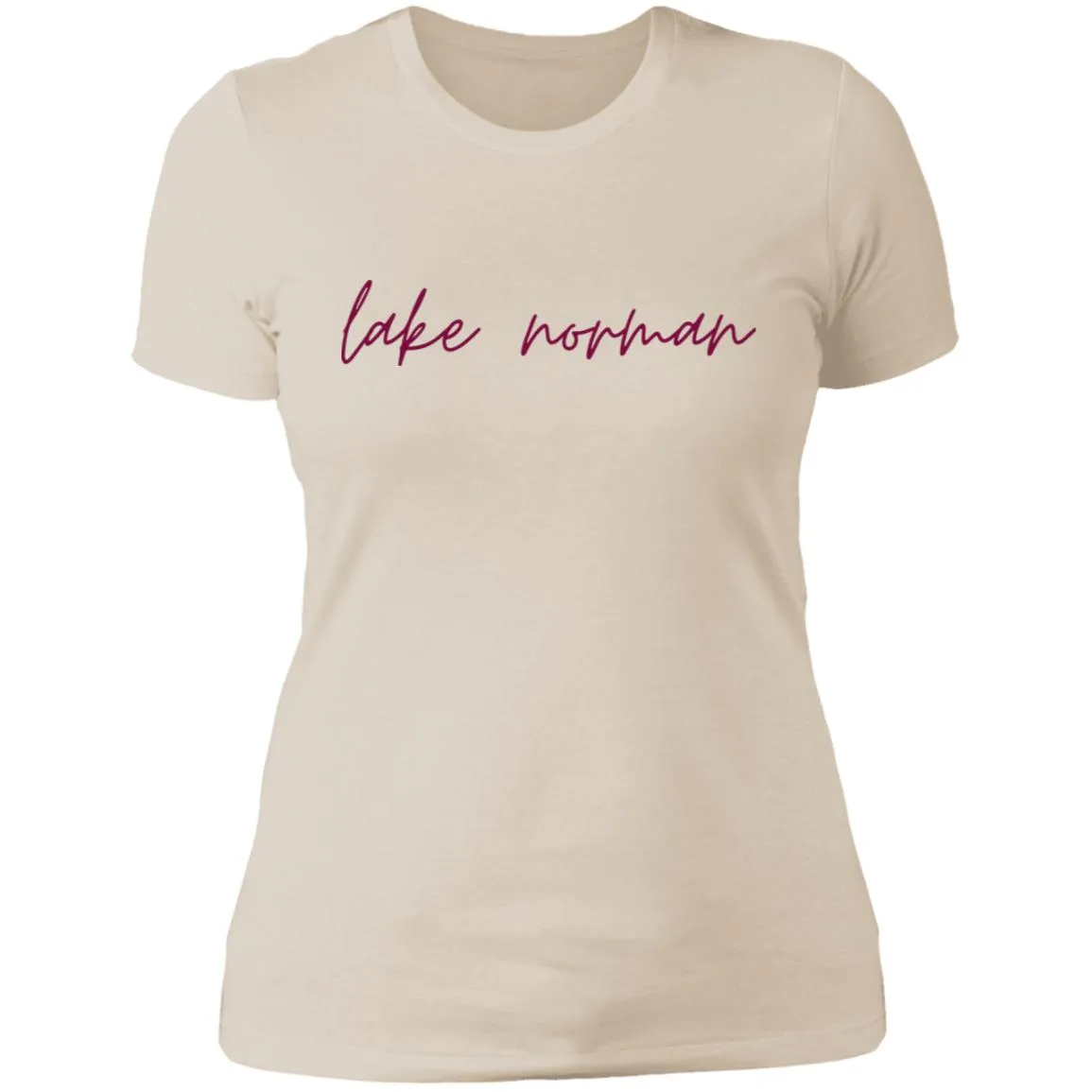 "Lake Norman- BURGUNDY" Ladies' Boyfriend T-Shirt