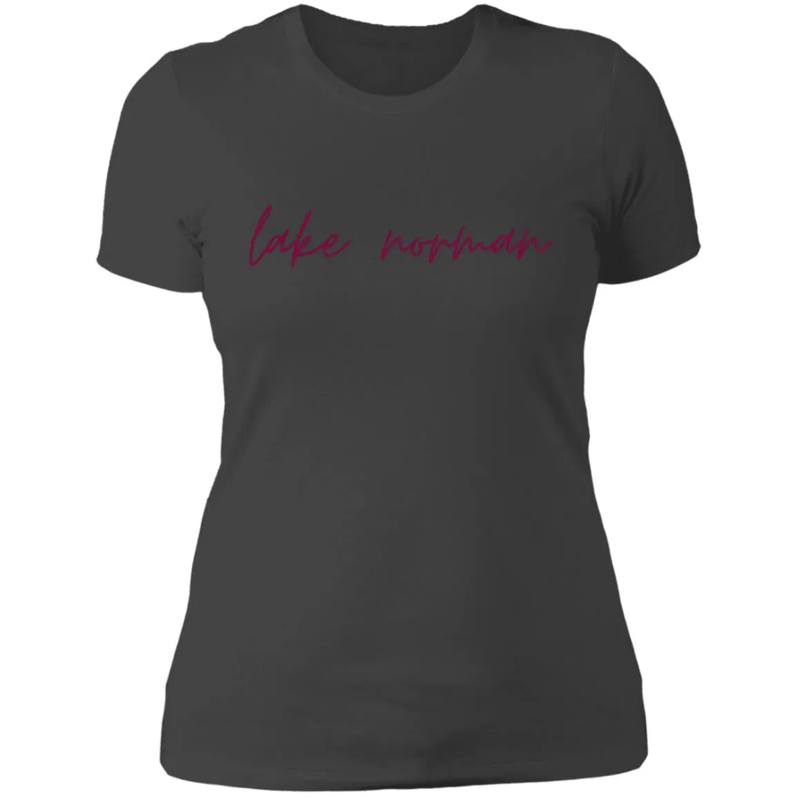 "Lake Norman- BURGUNDY" Ladies' Boyfriend T-Shirt