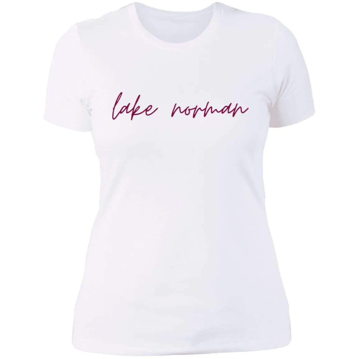 "Lake Norman- BURGUNDY" Ladies' Boyfriend T-Shirt