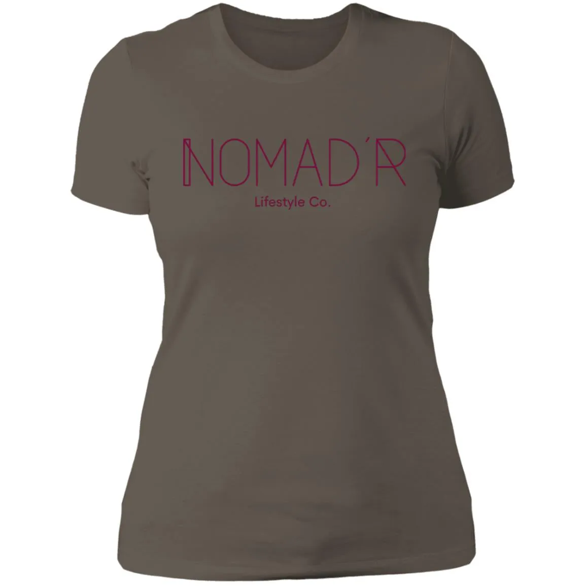 "NOMAD'R- BURGUNDY" Ladies' Boyfriend T-Shirt
