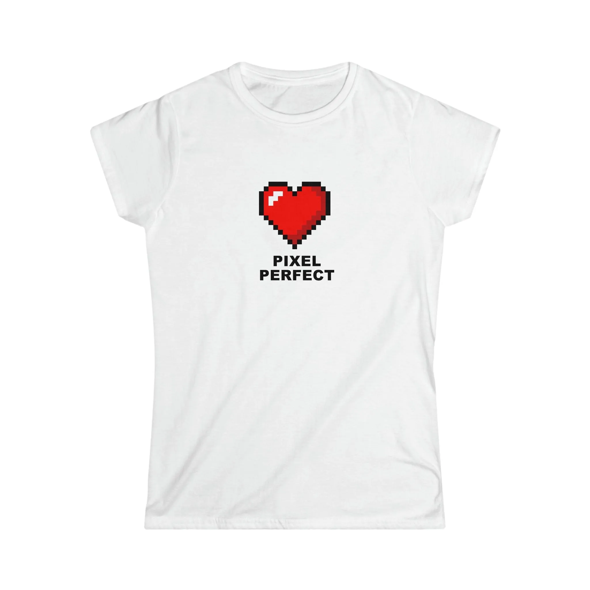 "Pixel Perfect" White Custom T-Shirt for Women  | Art by Noa Bar Lev