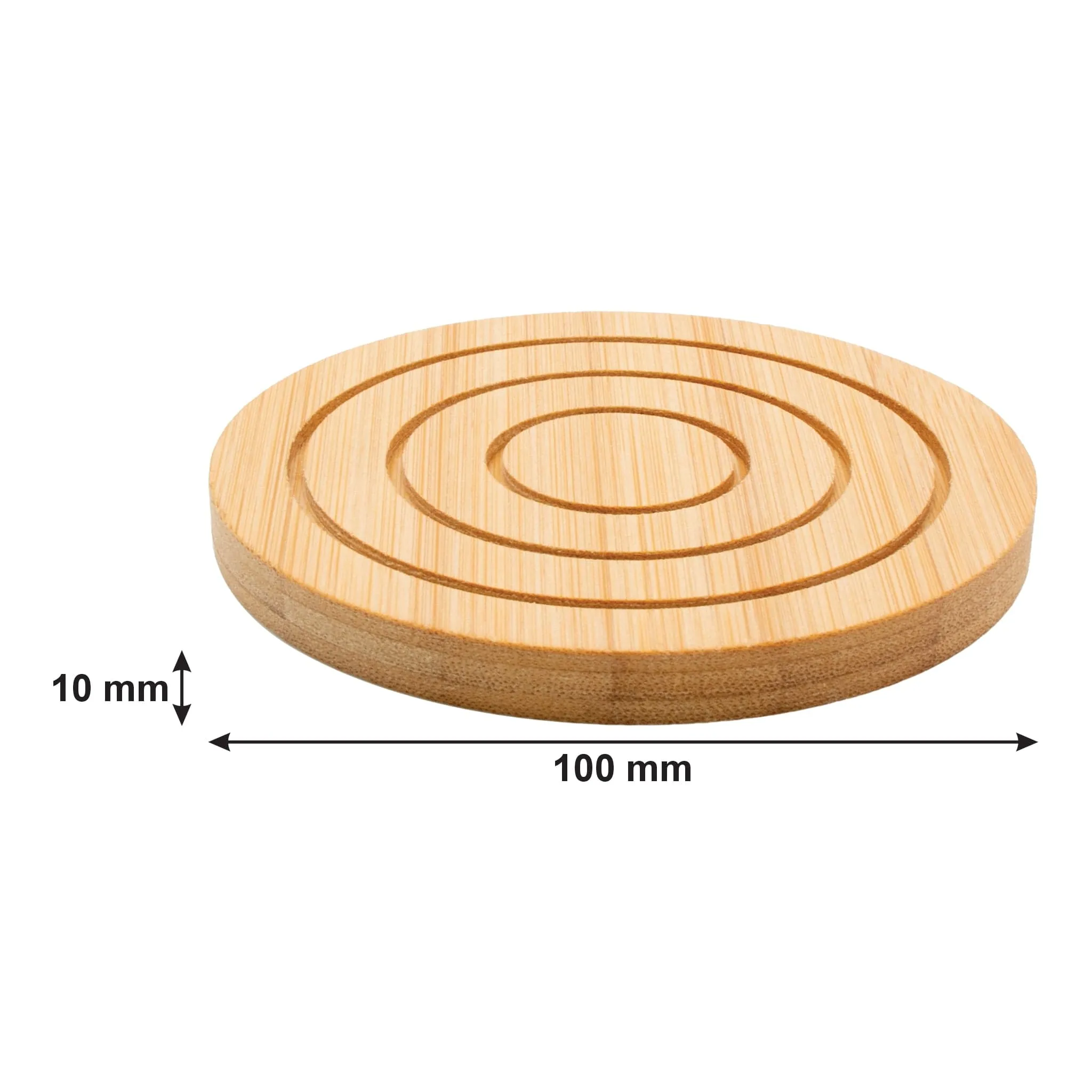 Regent Bamboo Round Coasters With Slots In Holder 6 Piece Set 30254