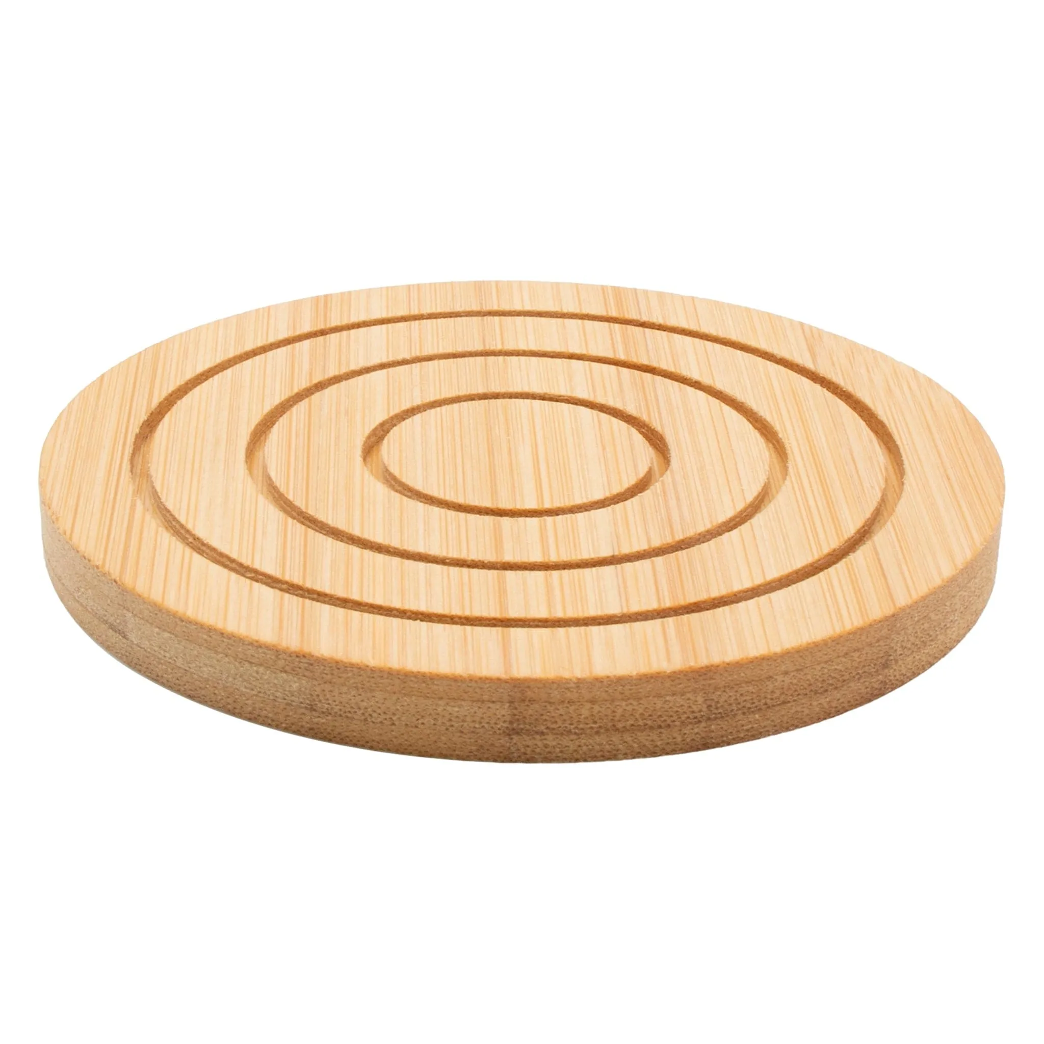 Regent Bamboo Round Coasters With Slots In Holder 6 Piece Set 30254