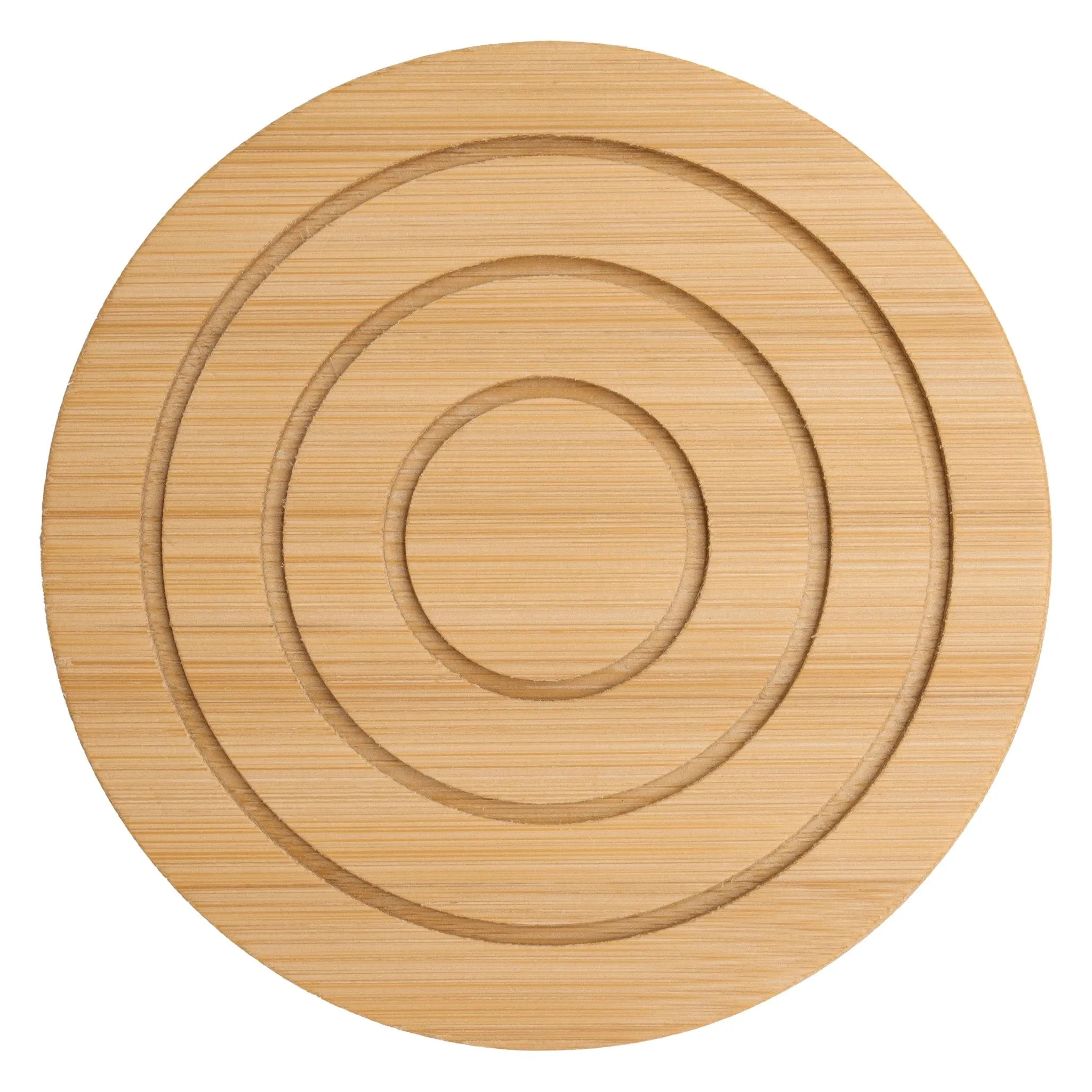Regent Bamboo Round Coasters With Slots In Holder 6 Piece Set 30254