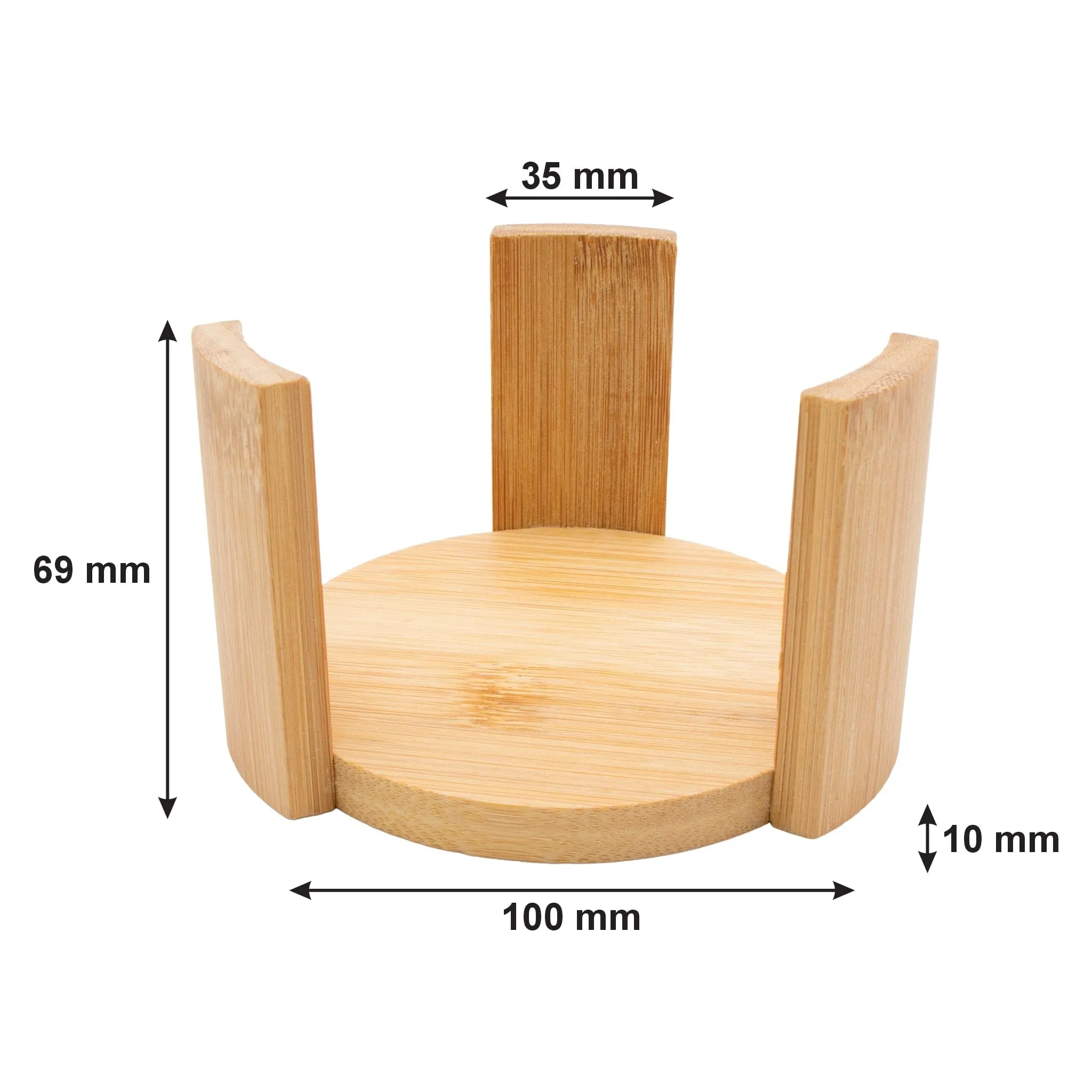 Regent Bamboo Round Coasters With Slots In Holder 6 Piece Set 30254
