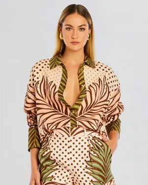 RETROFETE | Selah Linen Shirt | Polkadot & Leaves