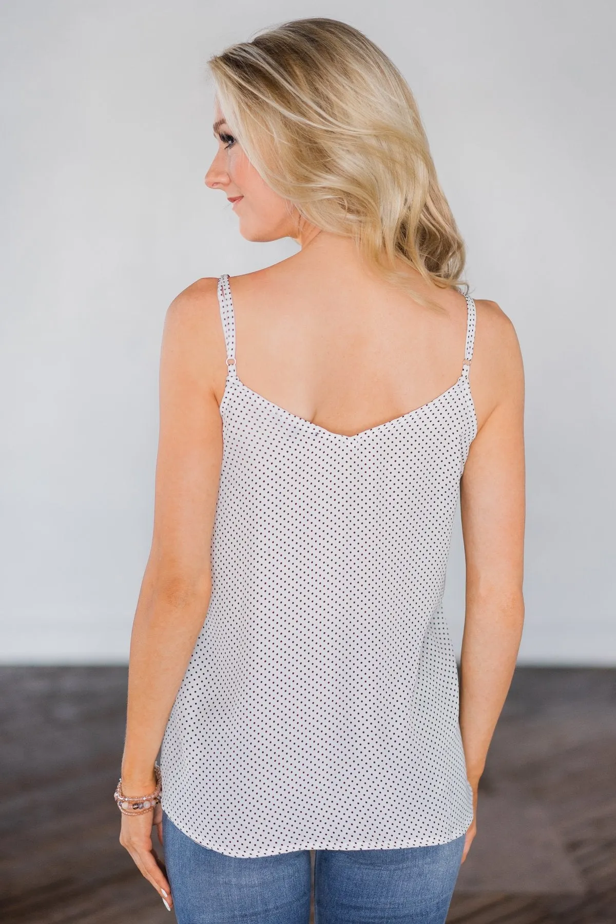 Right on the Dot Tank Top- White