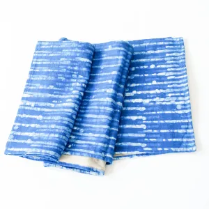 SALE:Indigo Blue Thin Strip Linen Table Runner