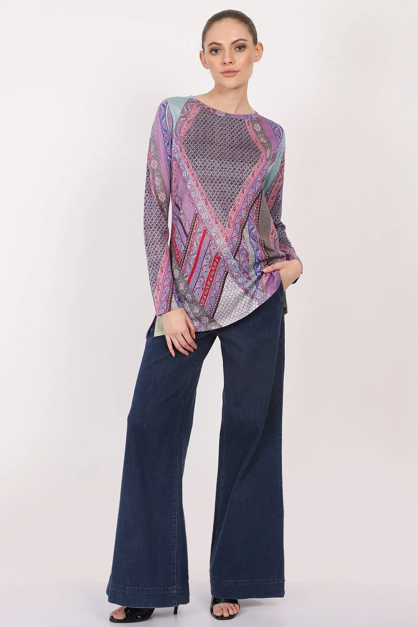 Silk Cashmere - Geometry in Painting Top