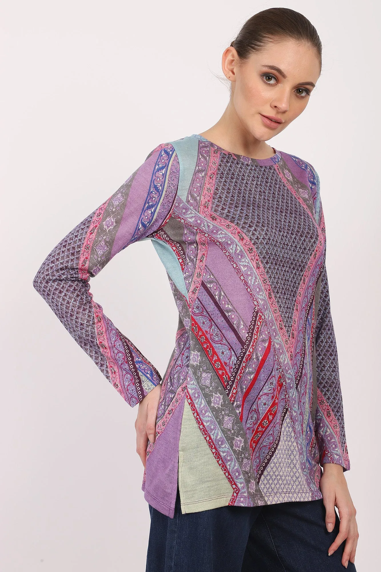 Silk Cashmere - Geometry in Painting Top