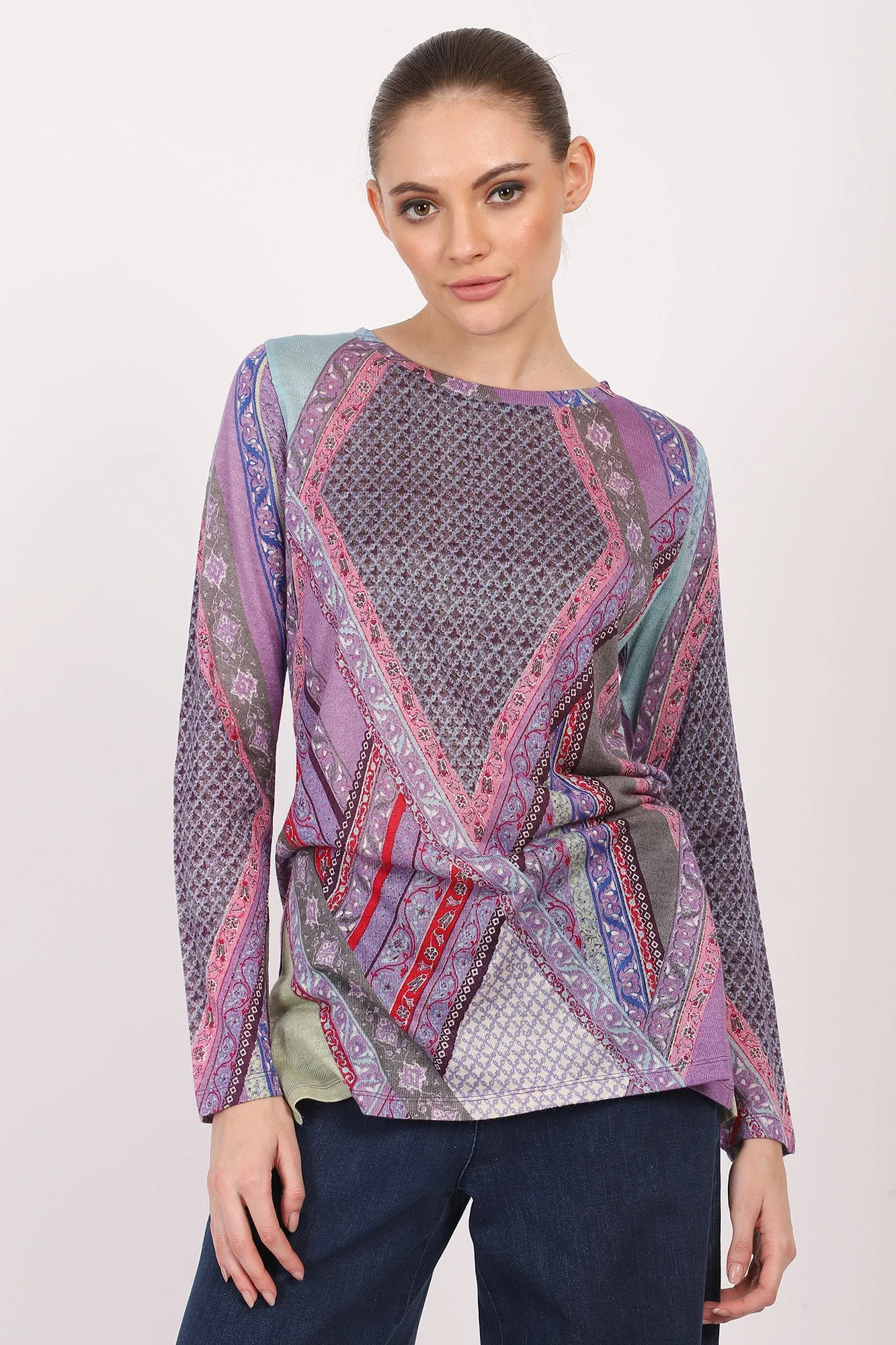 Silk Cashmere - Geometry in Painting Top