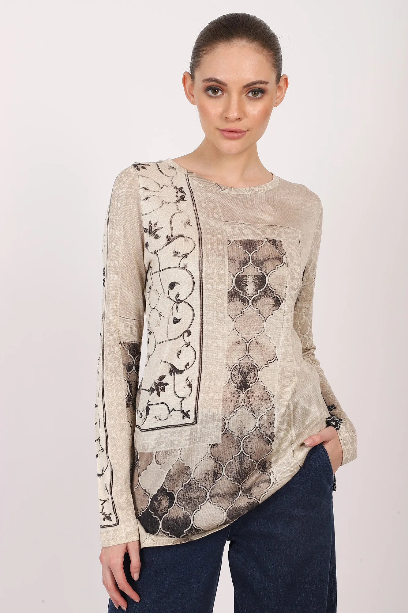 Silk Cashmere - Royal Filigree Top
