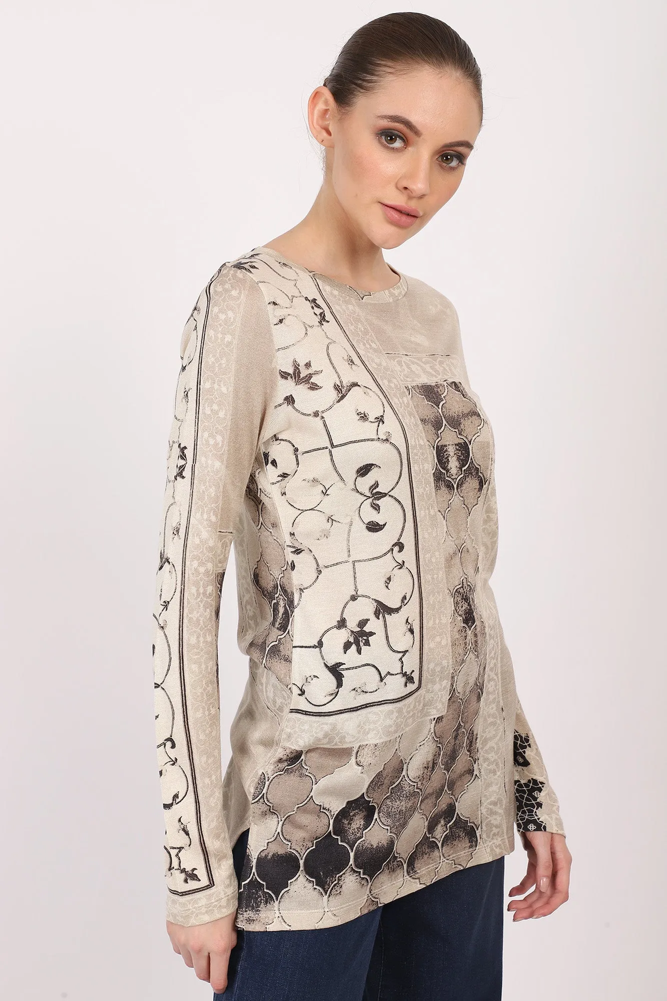 Silk Cashmere - Royal Filigree Top