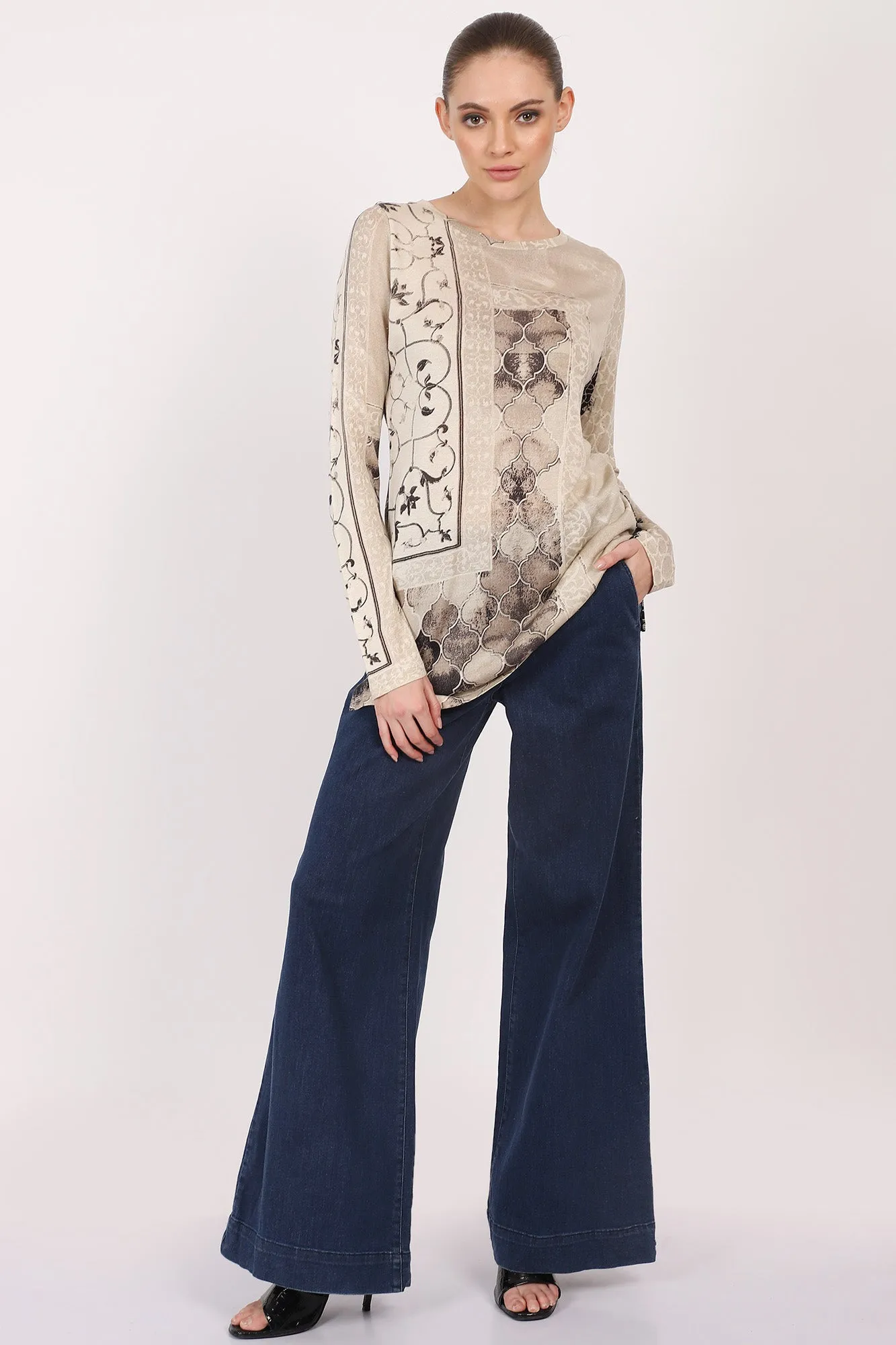 Silk Cashmere - Royal Filigree Top