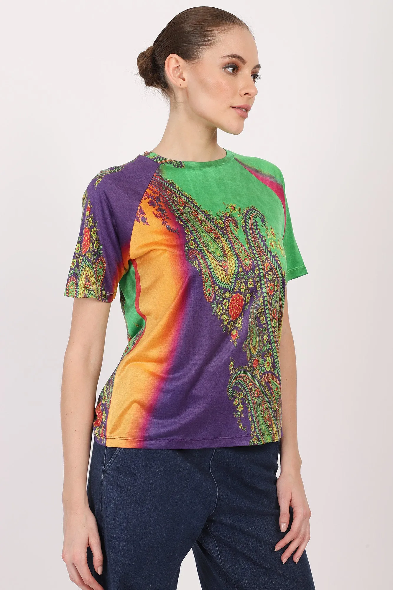 Silk - Colour Burst Paisley Top